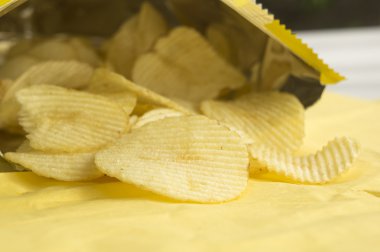 patates cipsi şişman kolesterol tuzlu önemsiz fast food kavramı