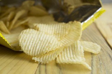 patates cipsi şişman kolesterol tuzlu önemsiz fast food kavramı