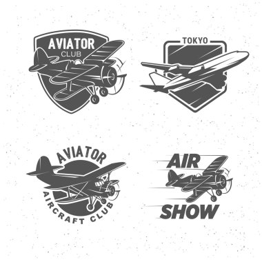 Vintage uçak sembolleri, Logotype, Resimler. Havacılık sta
