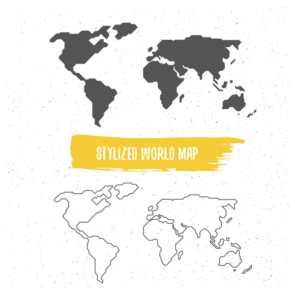 Mapa do mundo estilizado — Fotografia de Stock