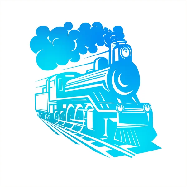 Modelos de vetor com locomotiva, trem vintage, logotipo, doente — Fotografia de Stock