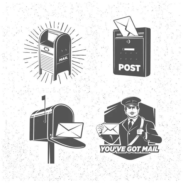 Vintage Post Service Icons Set, Vektorillustrationen. — Stockfoto