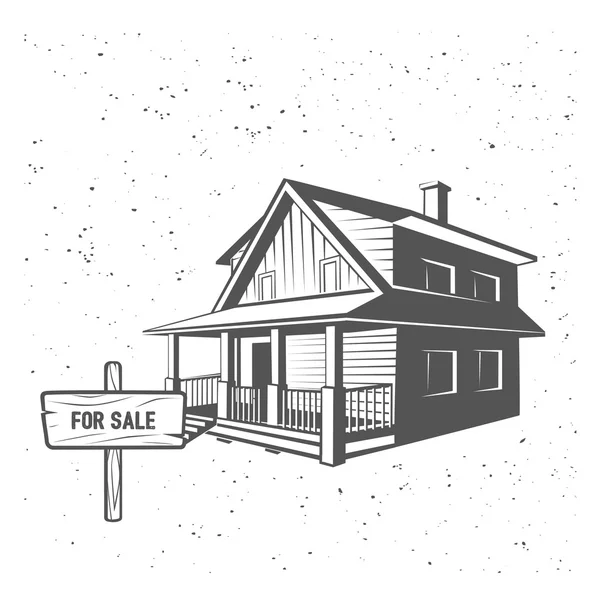 Huis silhouet vectorillustratie, zwart-wit — Stockfoto