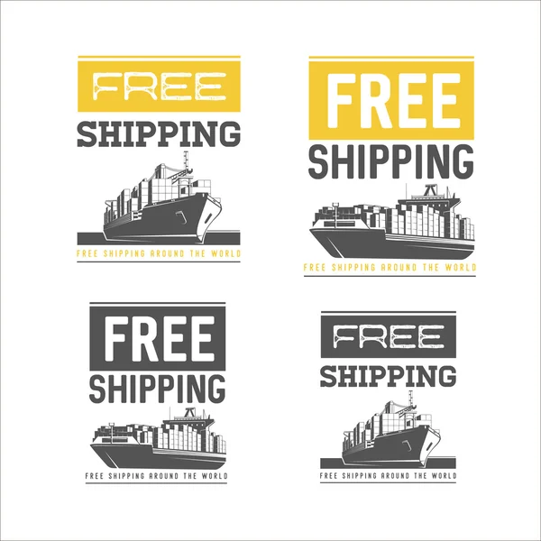 Fri frakt formgivningsmall. Sjöfart och internationella last — Stockfoto