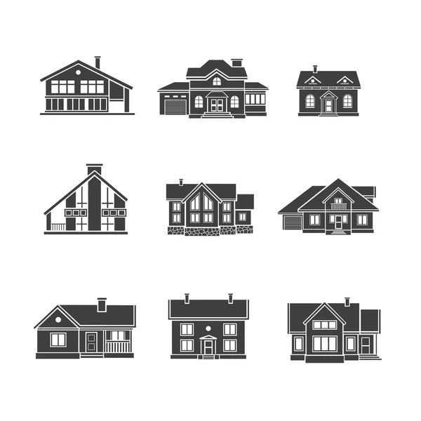 evler. simgeler kümesi. Emlak.