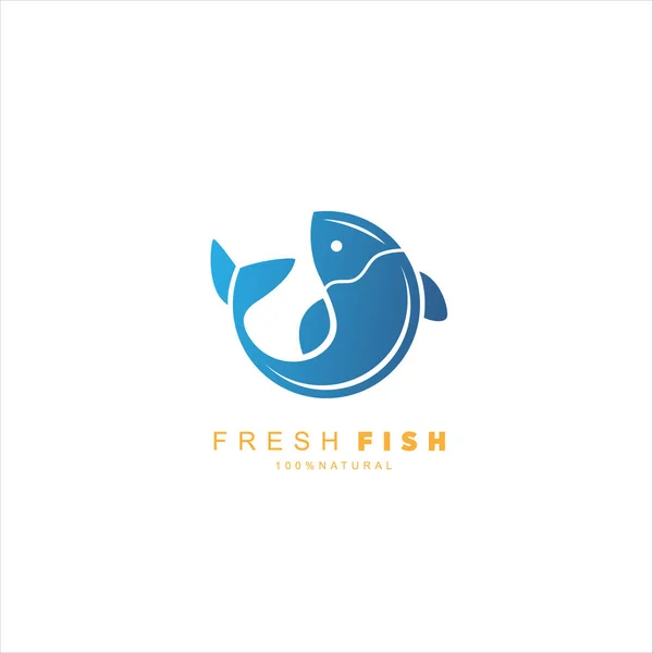 Fisklogotyp Design Fisk Och Skaldjurslogotyper Färgglada Illustrationer — Stock vektor