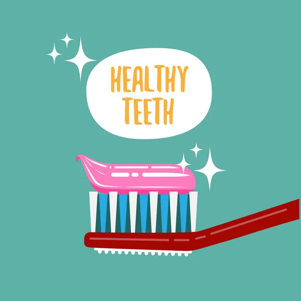 Healthy Teeth Teeth Cleaning Color Vector Illustration — Stock Photo, Image