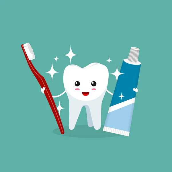 Zahnaufhellung Fröhliche Gesunde Weiße Zähne Zahnpasta Und Bürsten Zahnbürsten Vektor — Stockfoto