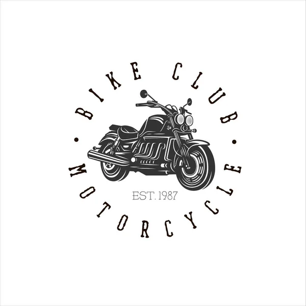 摩托车标志 老式插图 赛车摩托车插图 设计元素 黑白矢量图解 — 图库照片