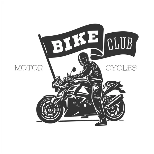 Logo Motorcycle Vintage Illustration Racing Motorcycle Illustration Design Elements Black — Stock Photo, Image