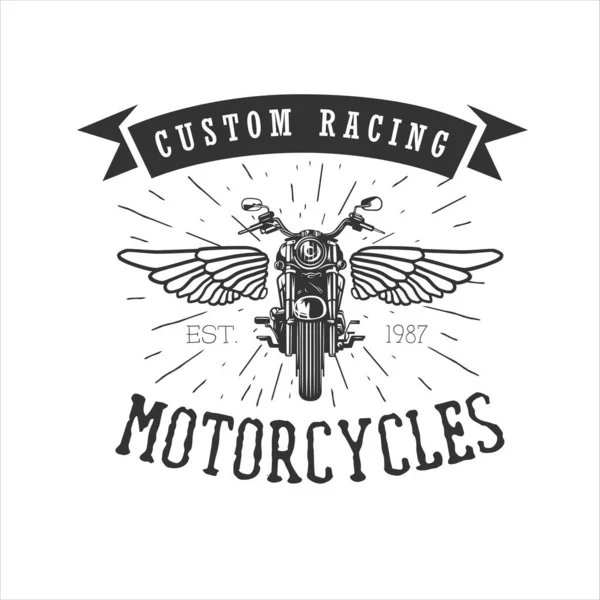 Logo Motorcycle Vintage Illustration Racing Motorcycle Illustration Design Elements Black — Stock Photo, Image