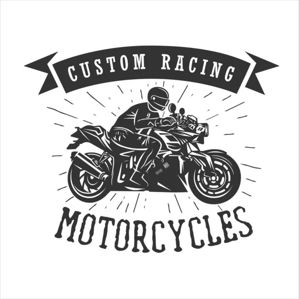 Logo Motorcycle Vintage Illustration Racing Motorcycle Illustration Design Elements Black — Stock Photo, Image