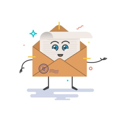 Belge ve uçak. Düz stil. Renk vektörü nesneleri.