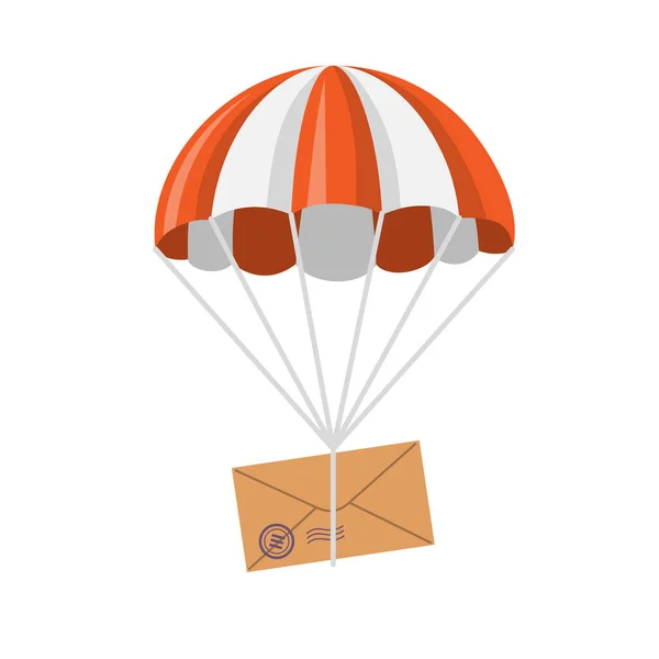 Letter Descending Parachute — Stock Vector