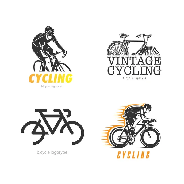 Conjunto Logotipos Sobre Tema Das Bicicletas — Vetor de Stock