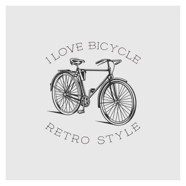 Fahrrad Retro Stil Weiße Abbildung Auf Dunklem Hintergrund — Stockvektor