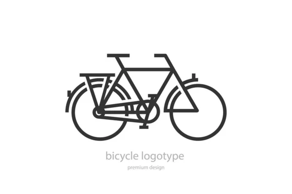 自転車だ 自転車のロゴ 白を基調とした黒と白のイラスト — ストックベクタ