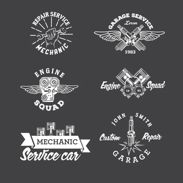 Vintage otomatik Servisi etiketleri ve tasarım öğeleri kümesi