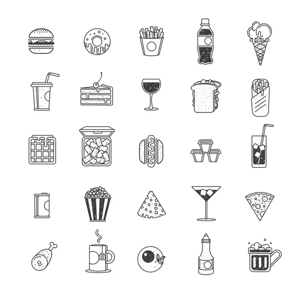 Fast Food pictogrammen — Stockvector