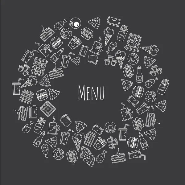 Menu de fast food — Vetor de Stock