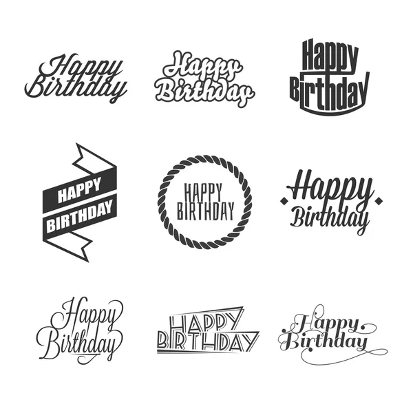 Letras de Feliz Cumpleaños — Vector de stock