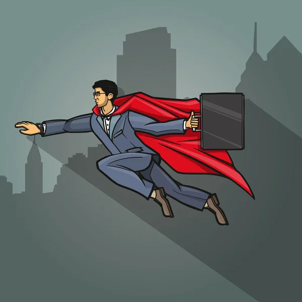 スーパー ヒーローの実業家 — ストックベクタ