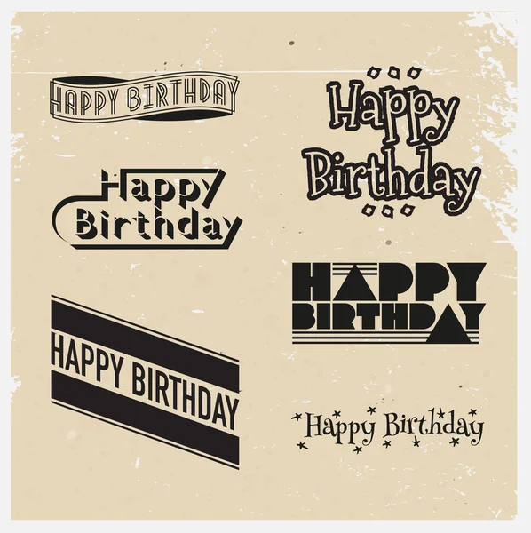 Set van Happy Birthday belettering — Stockvector