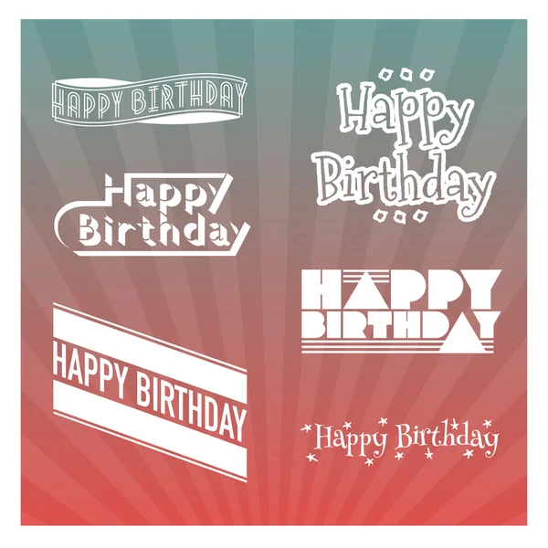 Set van Happy Birthday belettering — Stockvector