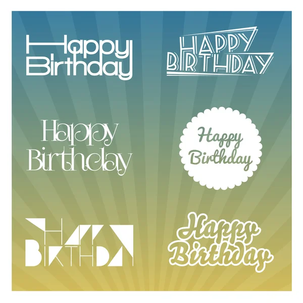 Set of Happy Birthday's lettering — Stock Vector