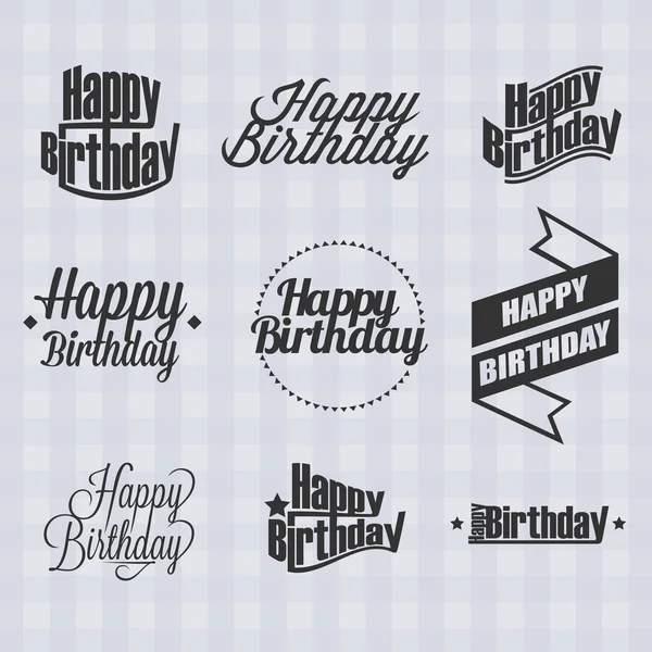 Set van Happy Birthday belettering — Stockvector