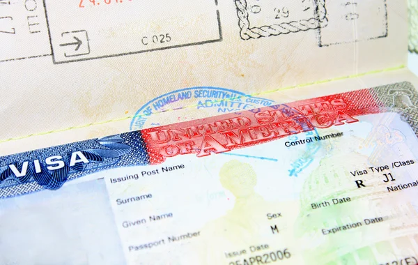 Empty J1 USA visa for man — Stock Photo, Image