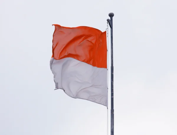 Indonesian flag on wind — Stock Photo, Image