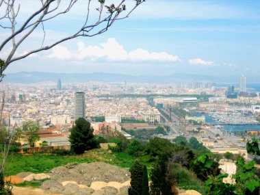 İspanya 'nın Barselona kentinin havadan görünüşü