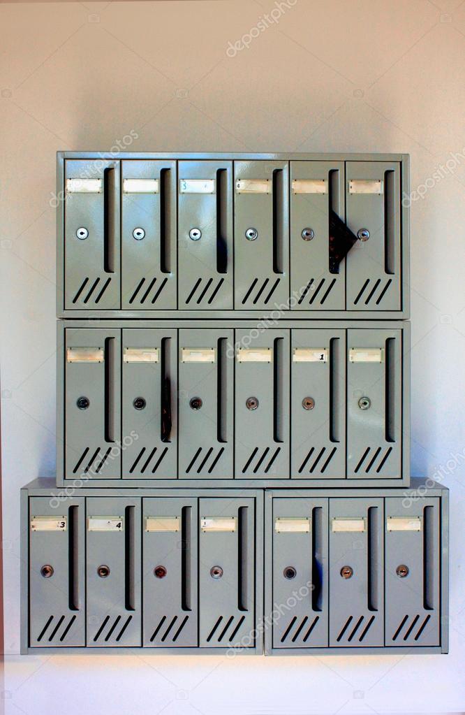 Mailboxes of an apartment building — Stock Photo © miroslav110 103843910