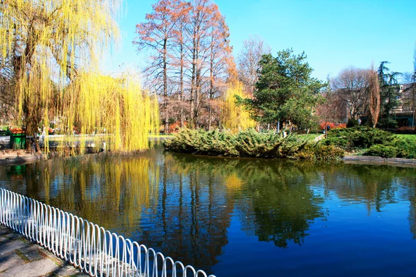 Parque é um lugar maravilhoso para relaxar e recreação em Novi Sad, Sérvia — Fotografia de Stock