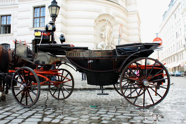 Carruaje a caballo en el palacio de Hofburg, Viena, Austria — Foto de Stock