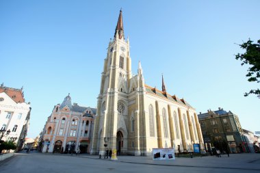 Big cathedral Katolicka Porta.Front-Side of the big cathedral Ka clipart