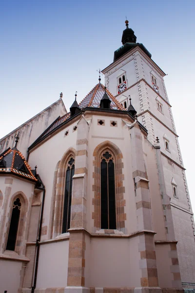 Igreja de São Marcos torre em Zagreb, Croácia — Fotografia de Stock