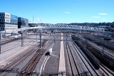 Tren istasyonu ile Oslo görünümü, istasyon Nor en büyük