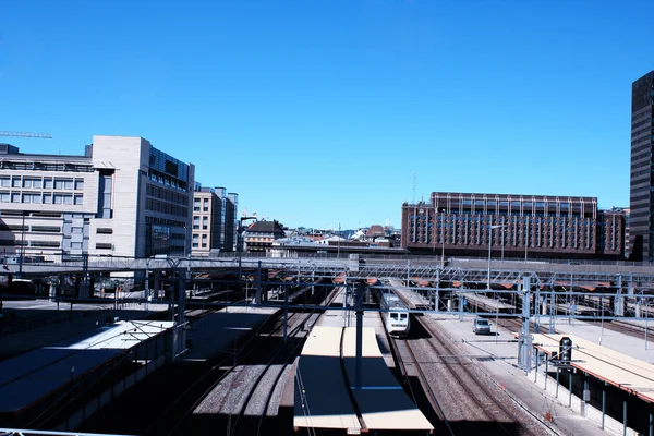 Metróállomástól emelvény, Oslo, Norvégia — Stock Fotó