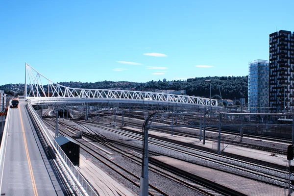 Nya byggnader i närheten av Anker, stationen är t — Stockfoto