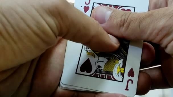 有好牌的扑克游戏 — 图库视频影像