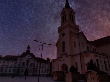 Night scene of Zrenjanin city in Serbia