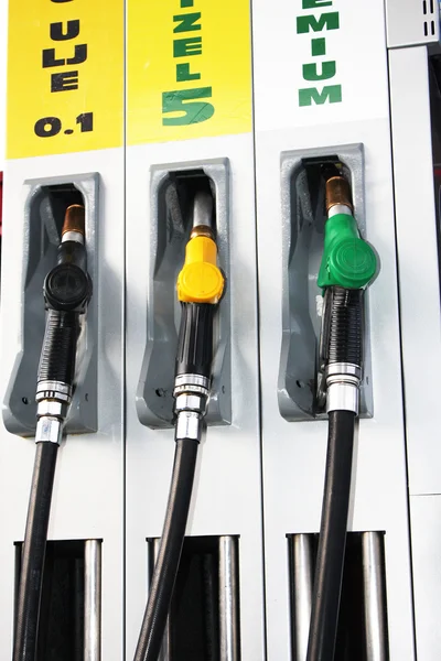 Bränslepump på macken — Stockfoto