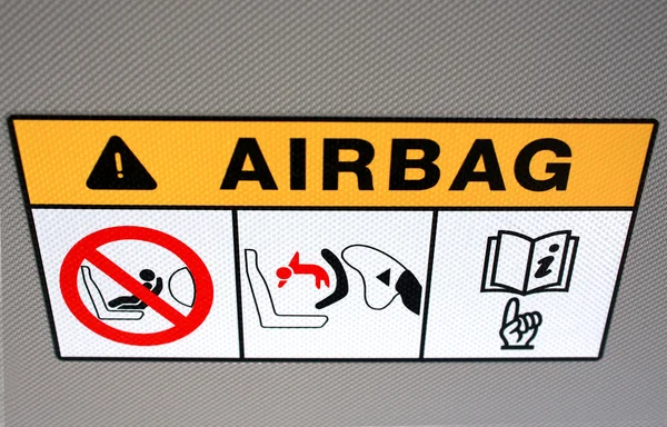 Airbag instruction in the vehicle — Stockfoto