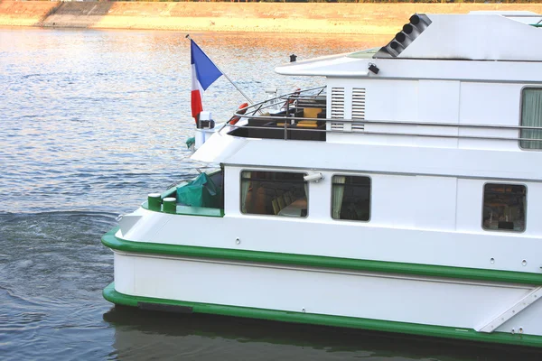 Parte Trasera Del Barco Turístico Francés Río Danubio — Foto de Stock