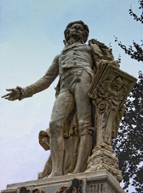 Wolfgang Amadeus Mozart statue in Vienna, Austria clipart