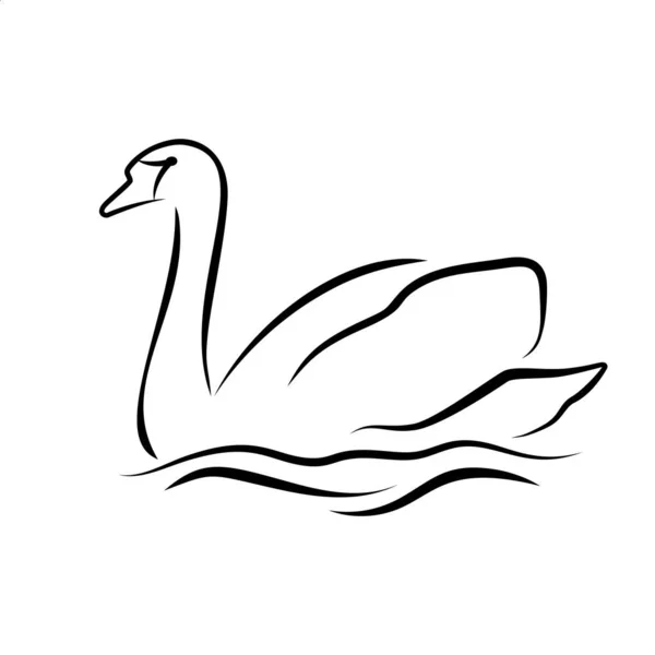 Diseño de ilustración de vectores de plantilla de arte logo de cisne — Archivo Imágenes Vectoriales