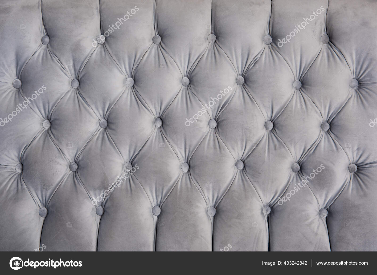 Velvet gray sofa upholstery background or texture. Stock Photo by