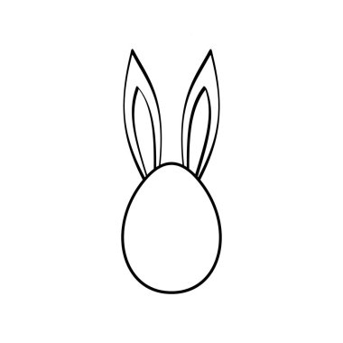Tavşan kulaklı komik Paskalya yumurtası şekli ya da çerçevesi.
